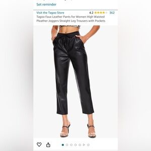 Tagoo Faux Leather Pants for Women